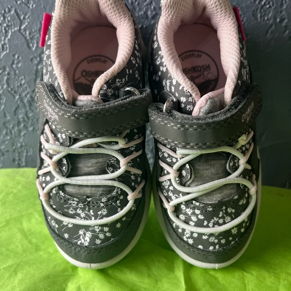 OshKosh B'gosh Kids Sneakers - Dark Gray and Light Pink
